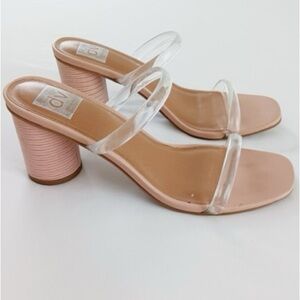 Women’s DOLCE VITA Merrick nude/clear heeled sandals- Size 9